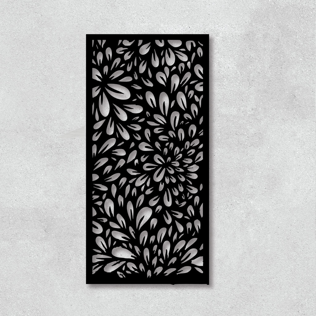 Floral Laser Cut Panel - Botanical Metal Screen & Garden Wall Art