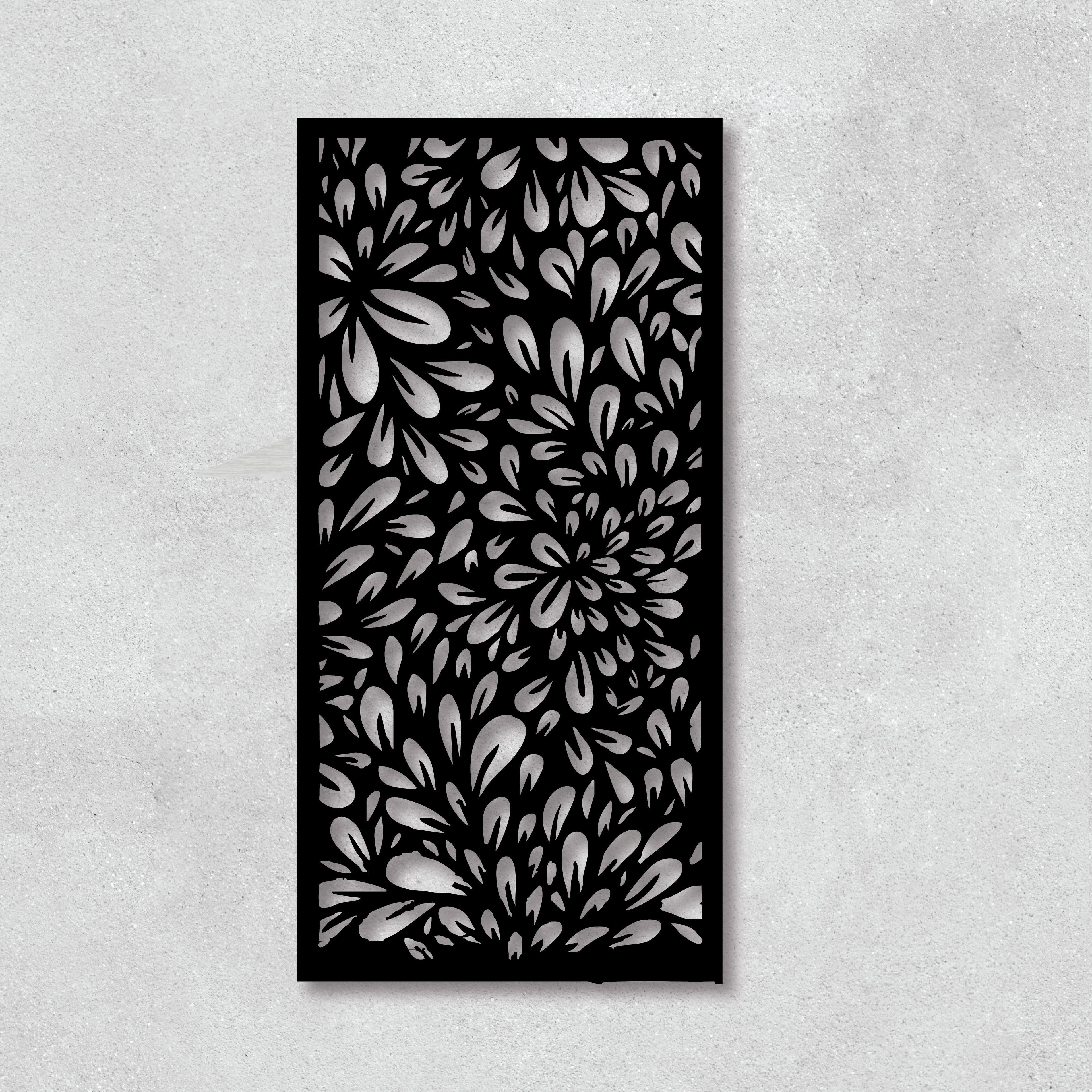 Floral Laser Cut Panel - Botanical Metal Screen & Garden Wall Art