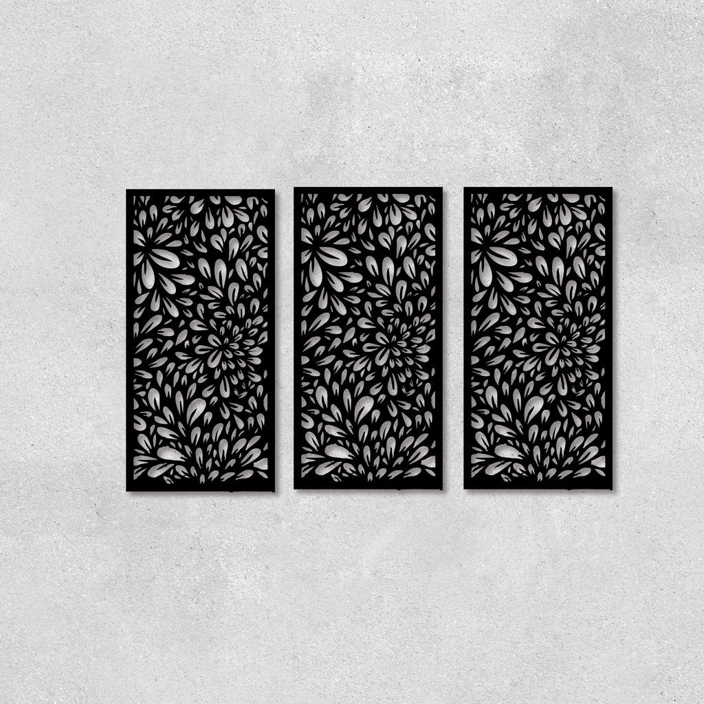 Floral Laser Cut Panel - Botanical Metal Screen & Garden Wall Art