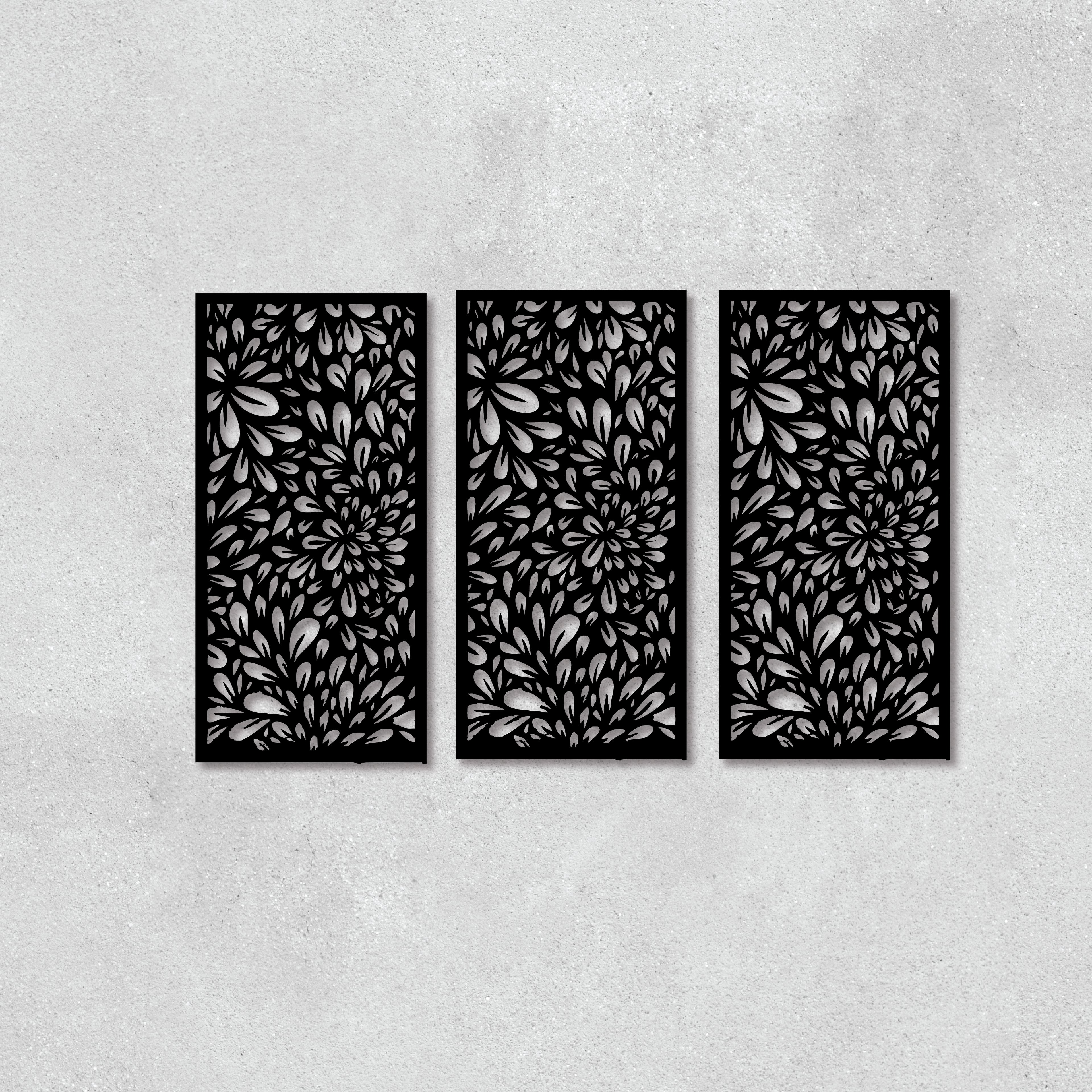 Floral Laser Cut Panel - Botanical Metal Screen & Garden Wall Art