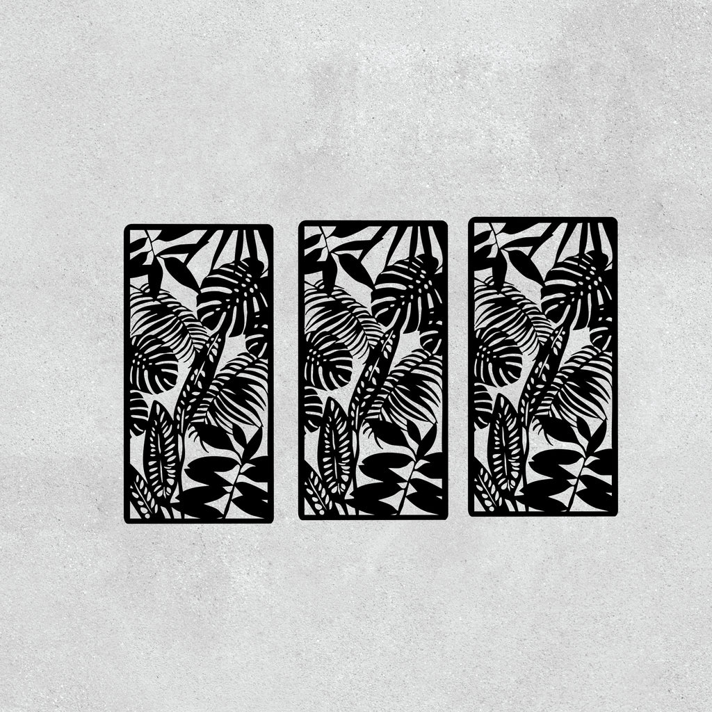 Mixed Leaf Laser Cut Panel - Tropical Metal Wall Art Decor