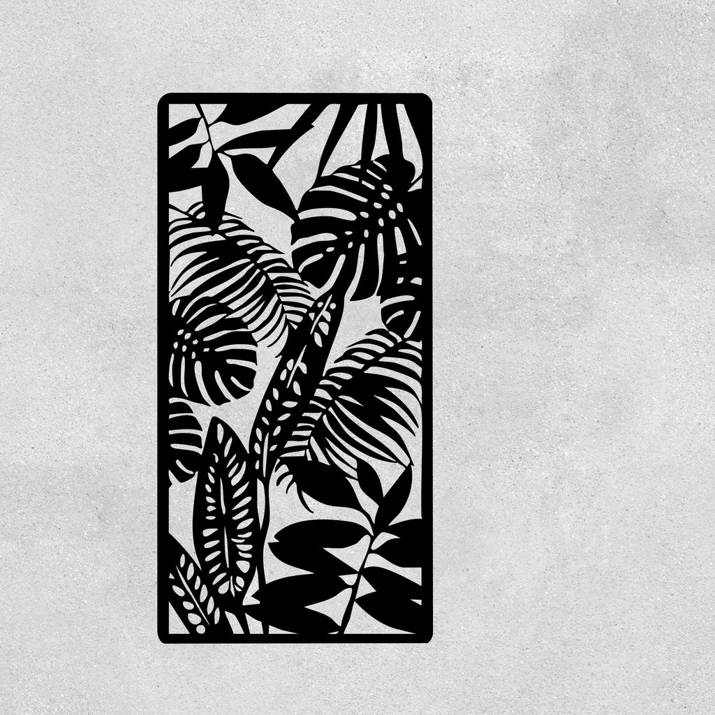 Mixed Leaf Laser Cut Panel - Tropical Metal Wall Art Decor