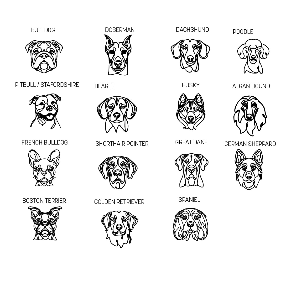 Dog leash hooks - 2 dog breeds